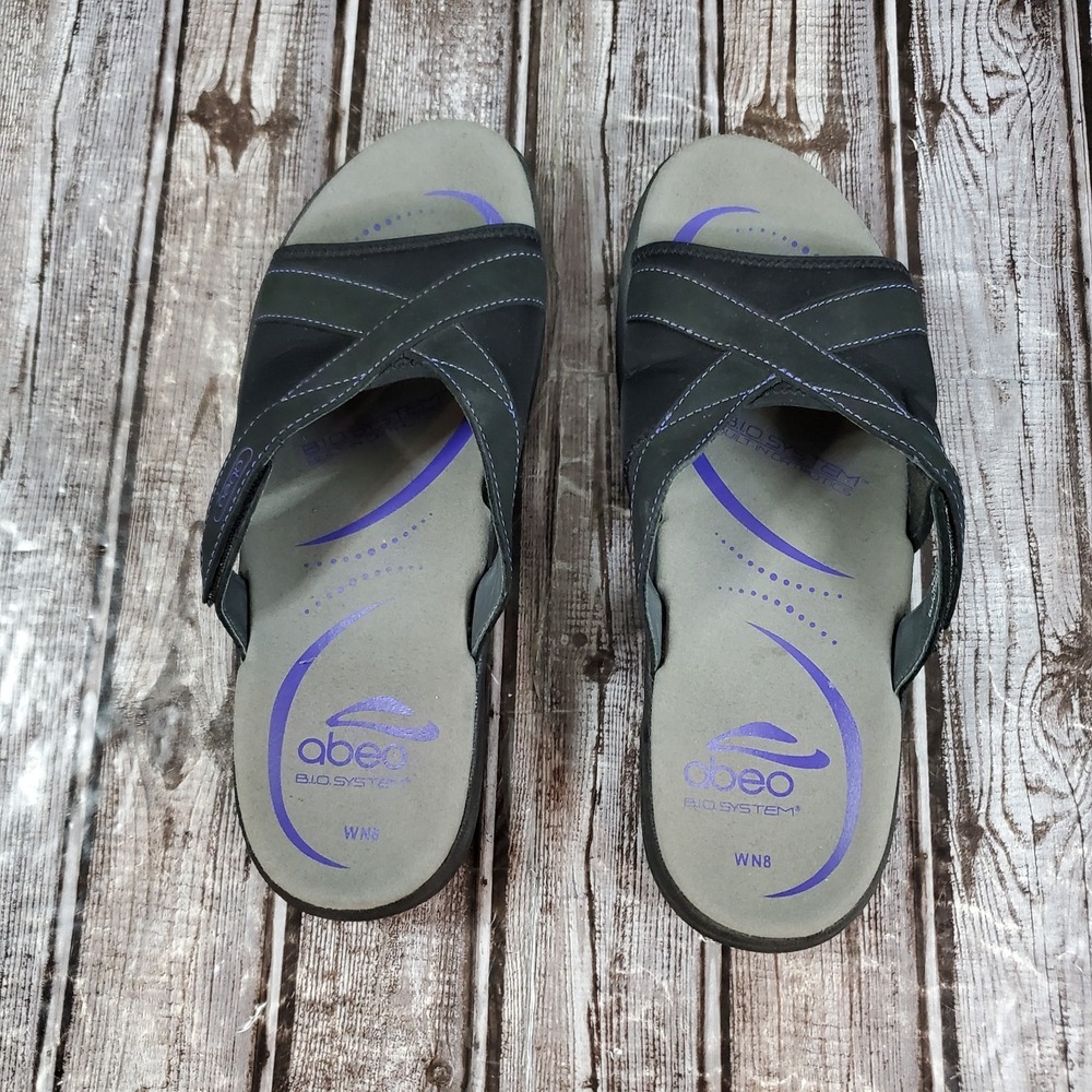 Abeo Women's Gargona Sandals Orthopedic Slide Sandals Bio System Black Size 8 N - Picture 6 of 8